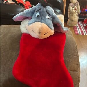 Vintage Eeyore Plush Christmas Stocking